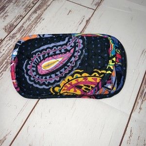 Vera Bradley Double Eyeglass Case Navy/pink paisley soft shell-NWOT.